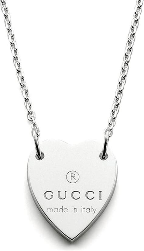 gucci silver trademark heart necklace|trademark necklace with heart pendant.